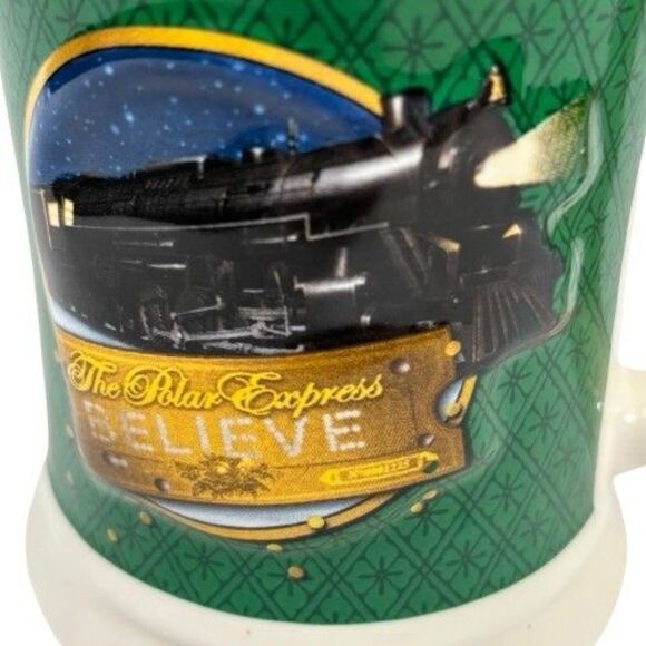 Polar Express Hot Chocolate Believe Ticket 3D Raised Design Coffee Mug Cup Train - Picture 10 of 10